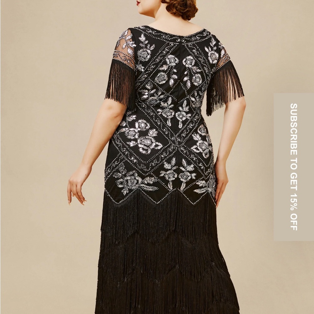 Babeyond- Flowery Multi-Layer Maxi Mermaid Plus Size Dress - Picture 5 of 17